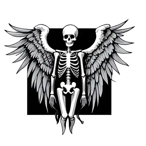 Skeleton Angel With 6 Wings