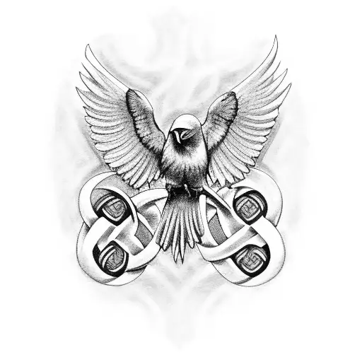 Raven With A Irish Celtic Knot