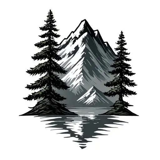 A Mountain With Evergreen Trees
