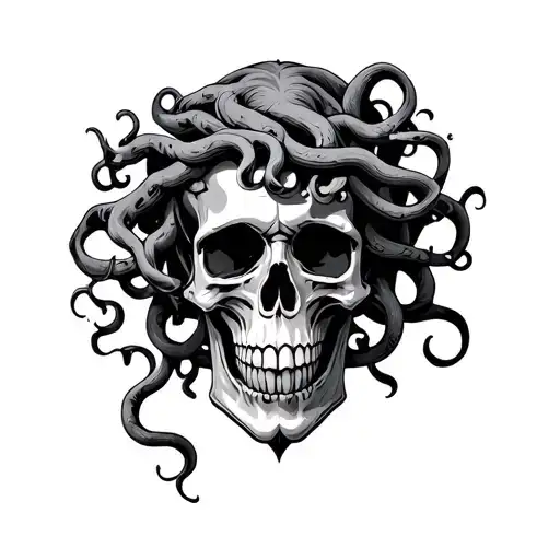 Skull Medusa Head