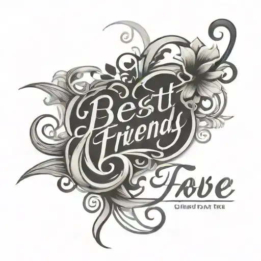 Best Friend's Name In A Stylized Script Font With Musical Accents