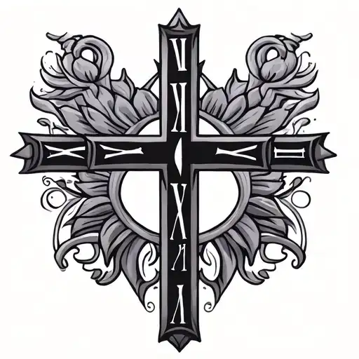 Simple Cross With Roman Numerals