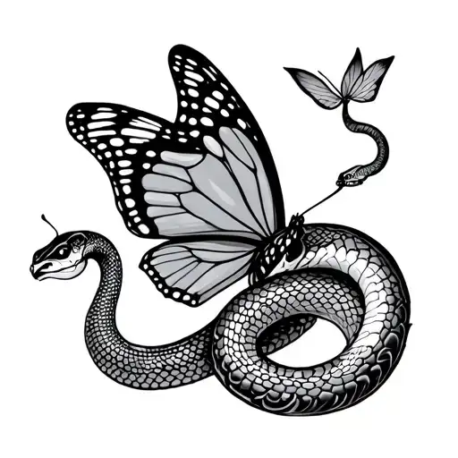 Butterfly And Snake