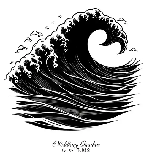 I Want A Wave Shaped As An Eternity Symbol With The Date Of Our Wedding Below