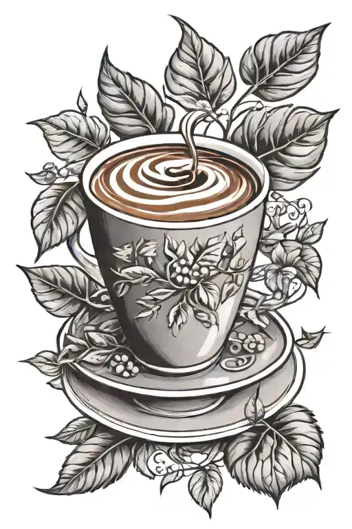 Paris Unique Coffee And Leaves Growing