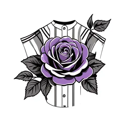 Baseball Jersey With Purple Rose