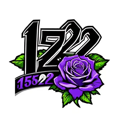 Baseball Jersey With Purple Rose No Leaves And Numbers 1522