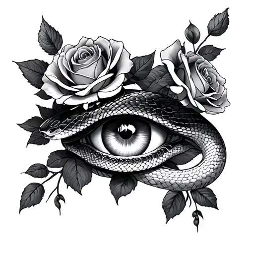 Snake And Roses Eyes