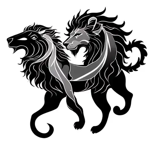 Aquarius And Leo Zodiac Sign Intertwined