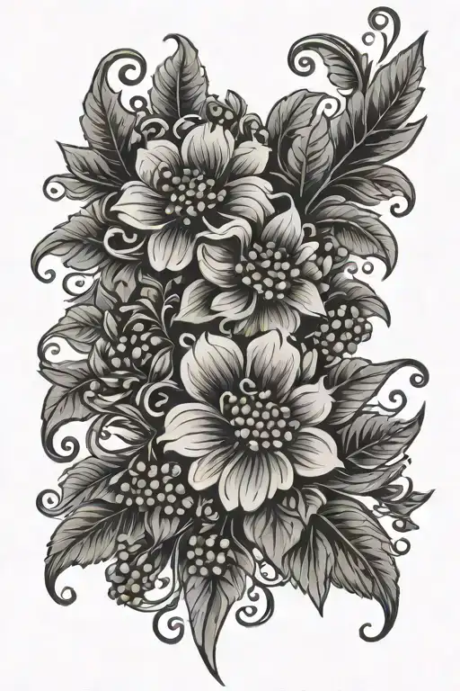 Ornamental Floral With Berries