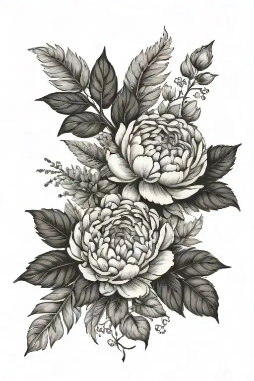 Peony Aster Rose Fern