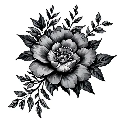 Spine Tattoo Floral With Text