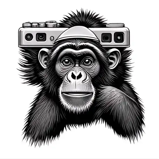 Monkey And Camera Selfie