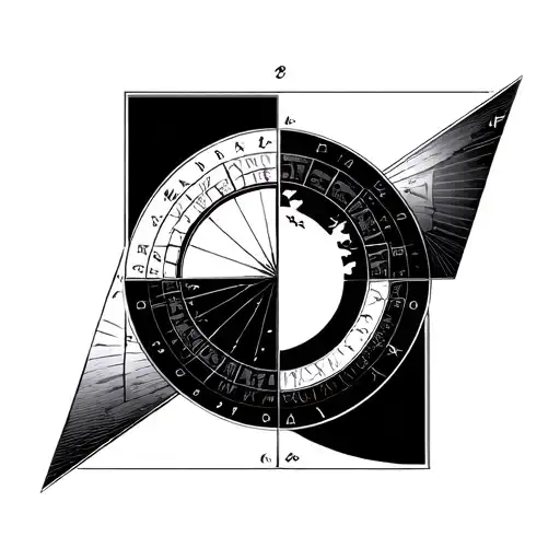 Sundial Half Circle Shape Geometric Design Incorporating