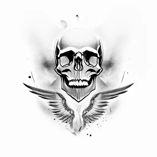 Skull Whit Wing