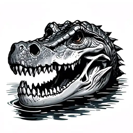 Swamp With Gator Skull