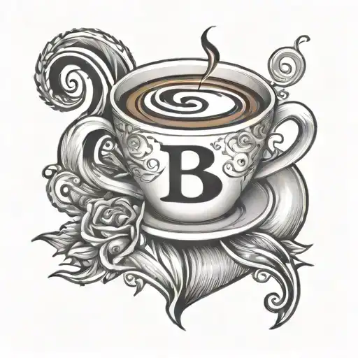 Coffee Cup With Letter B Incorporated Representing The Client's Love