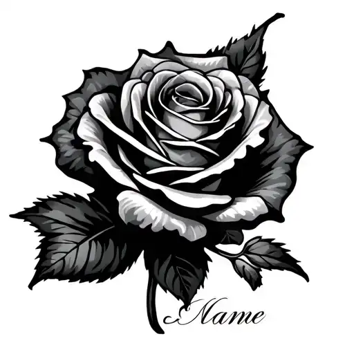 Rose With Name As Stem