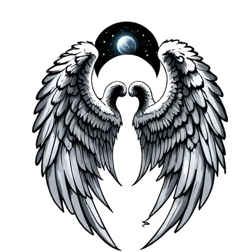Angel Wings With Space In The Middle