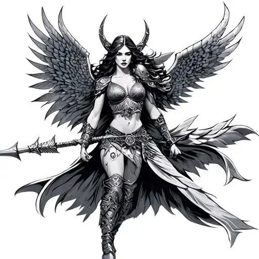 Valkyrie Warrior Woman In Battle