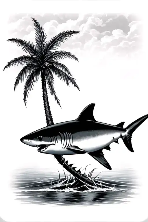 Shark And Palm Tree