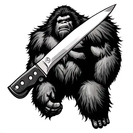 Bigfoot With A Knife