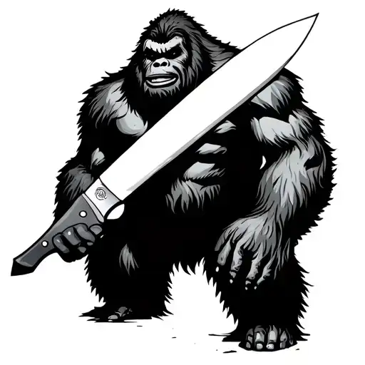 Bigfoot With A Knife