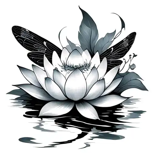 Lotus And Dragonfly