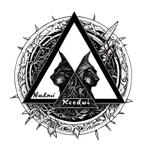 Use My Kids Names Nalani Keanu And Aedric In A Triangle With A Circle Protecting Them