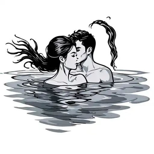 Swiming Couple Love