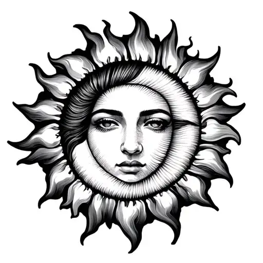 Sun With Minimalist Ear