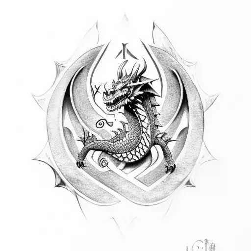 A Dragon Of Carved Runes