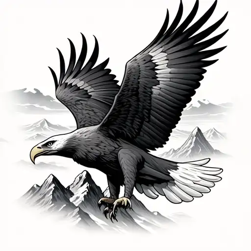 Eagle Flying Over Mountains