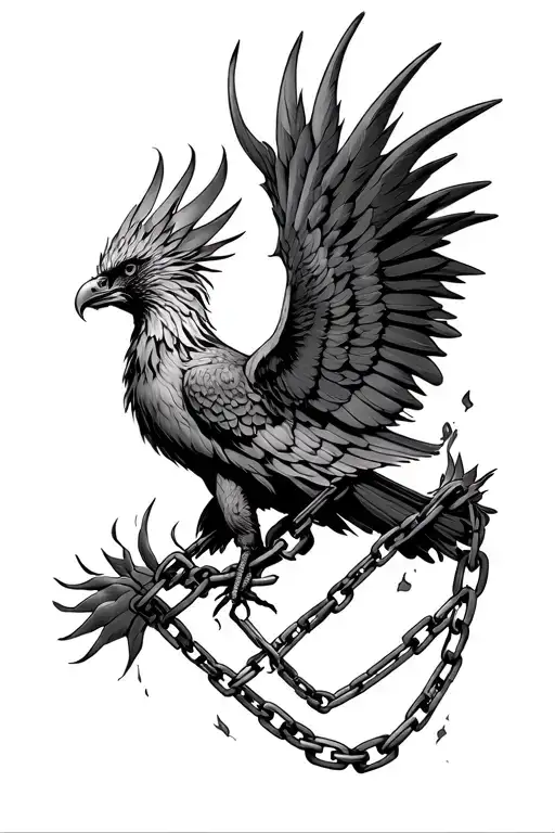 Phoenix Breaking Out Of Chains