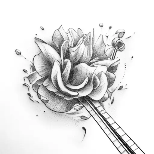 Violin Moutains Flowers Water
