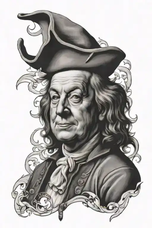 Ben Franklin Portrait Devil Horns
