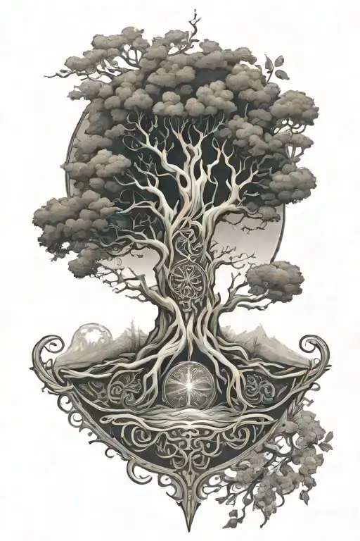 Yggdrasil With Midgard And Realms