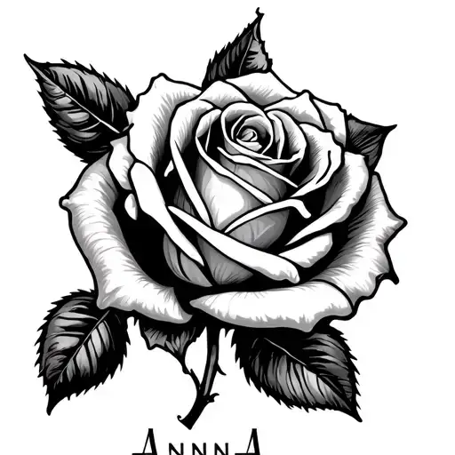 Rose With Anna Text In It