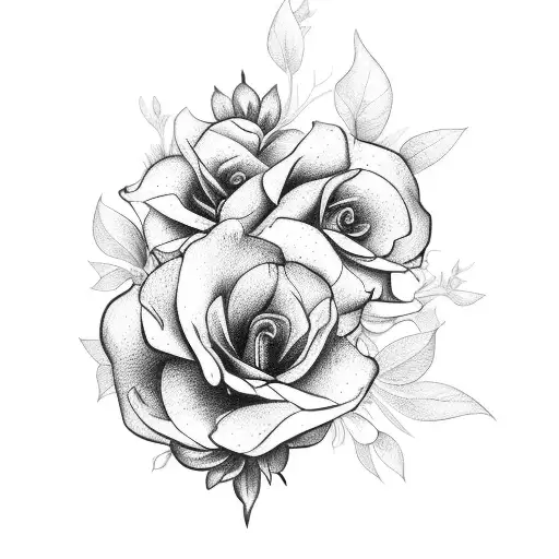 Full Dark Flower With White Outline