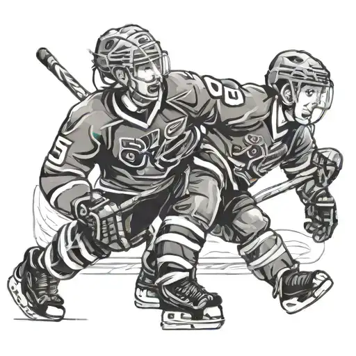 Son On Dads Shoulders Wearing Hockey Jerseys