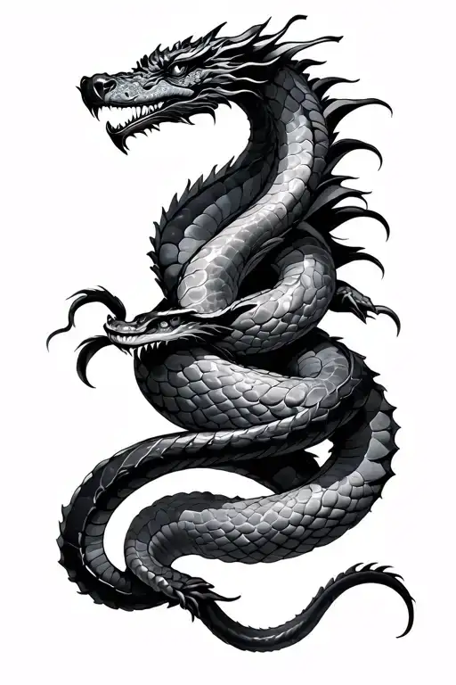 Dragon And Snake Wrapped
