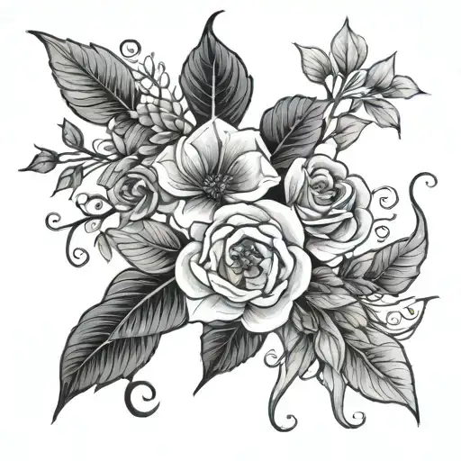 Spooky Feminine Tattoo Floral