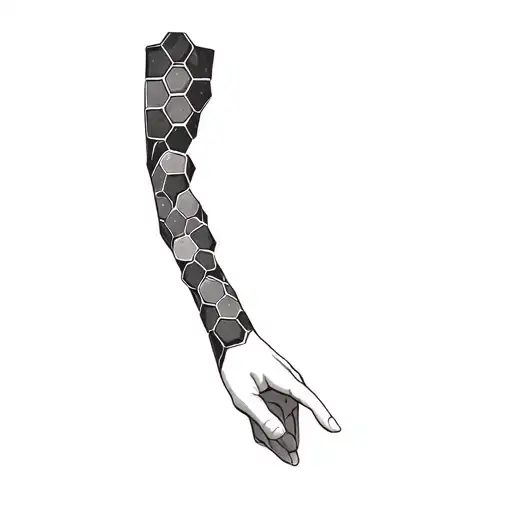 Stacked Hexagons In A Line Down The Inner Forearm