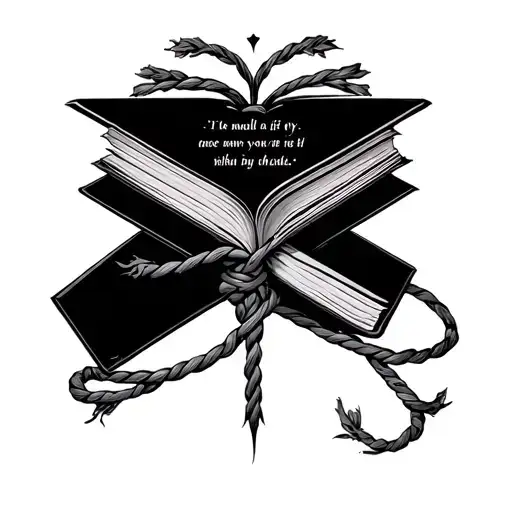 A Morally Black Book Quote Intertwined With Elegant Bondage Symbols
