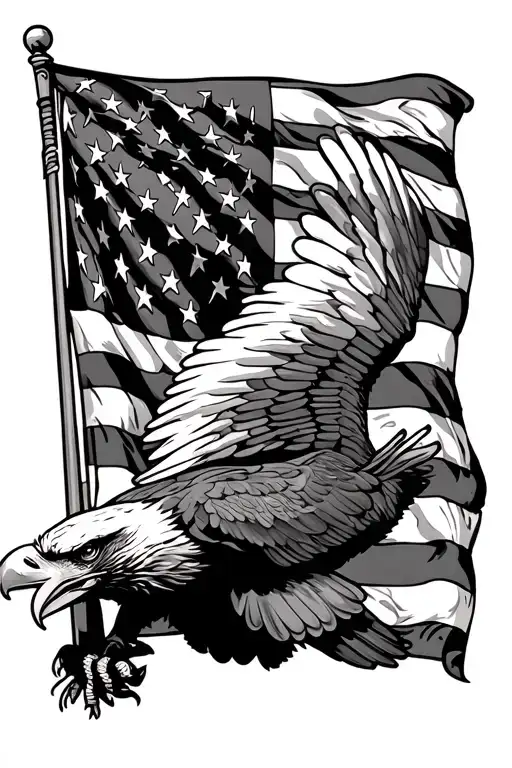 Eagle Draging An American Flag