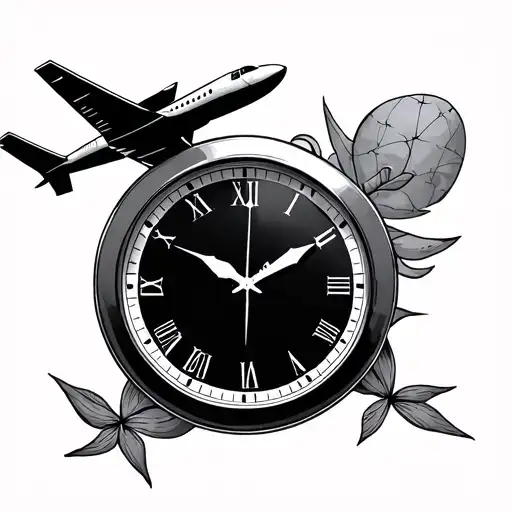 Clock And Airplane