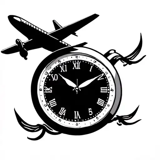 Clock And Airplane
