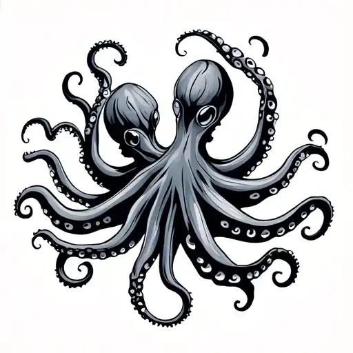 Abstract Minimal Art Octopus