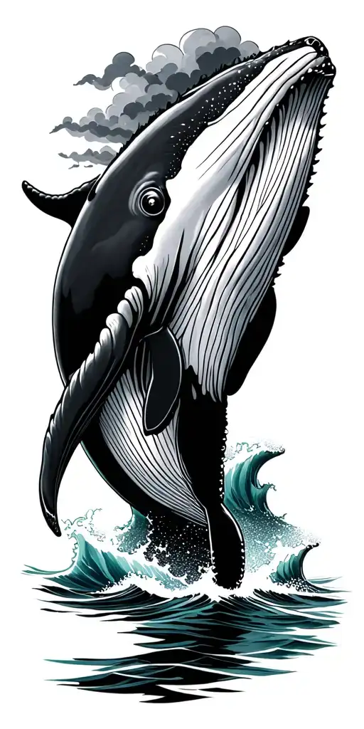Whale In Stormy Sea