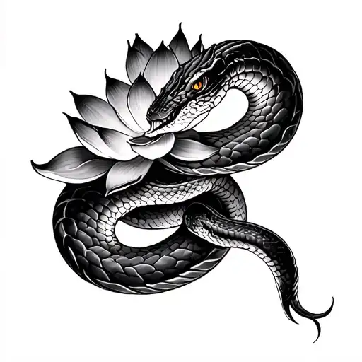Snake And Lotus